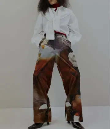 RUST INK ART WIDE PANTS