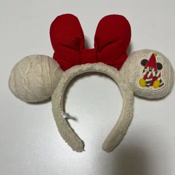 미키마우스 머리띠 빨간색 크림