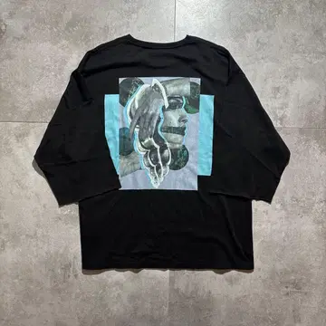 tight booth 롱 T 9부 소매 오버 사이즈 백 프린트