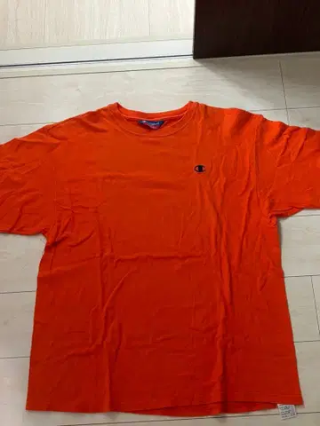 90s 삼각형 택 챔피온 오렌지 t셔츠