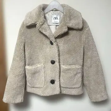 새상품급 ZARA 보아 자켓 베이지 XS 자라 테디 자켓