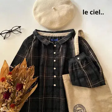 b1443* 루시엘 프론트 버튼 기모 린넨 원피스