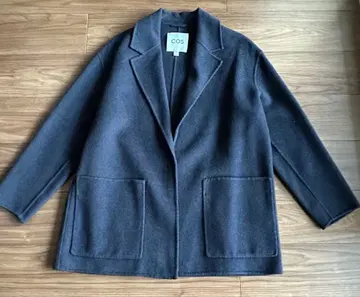 COS 벨트 포함 코트 울 네이비 XS