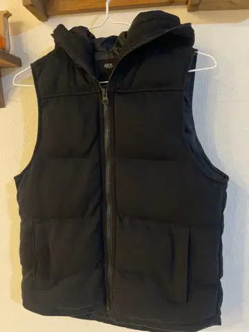 AZUL 후드 부착 다운 베스트 S 블랙