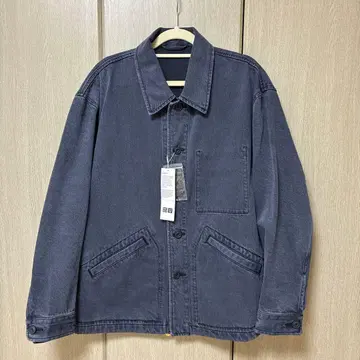 유니클로U 오버 사이즈 컬러 데님 자켓 07 그레이 M 사이즈