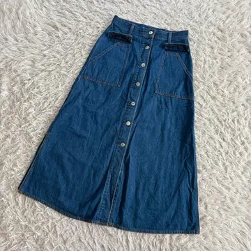 [ 새상품급 ] 스라이진스 데님 스커트 파랑 미들 기장 여성용 M 사이즈