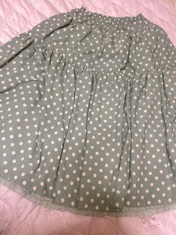 [ 미사용 ] Pink House 도트 스커트