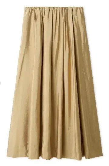 미라 오웬 허리밴딩 시어 샤이니 스커트 카멜 베이지