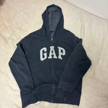 GAP 다크 그레이 풀 지퍼 후드티 L