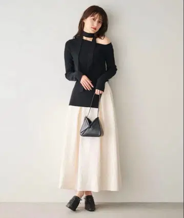 COCODEAL 자카드 볼륨 스커트