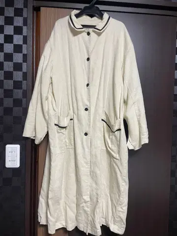 아이보리 버튼 롱 셔츠 원피스