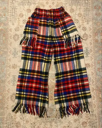 구제 의류 리메이크 프린지 팬츠