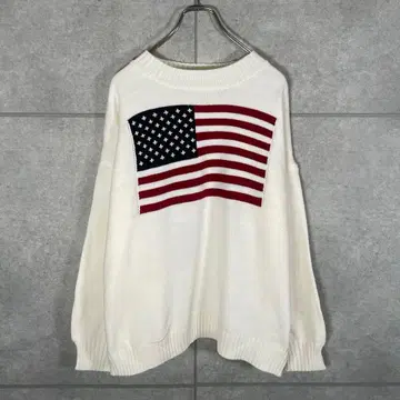 빈티지 니트 90s 성조기 미국 USA 샘플링 뜨개질