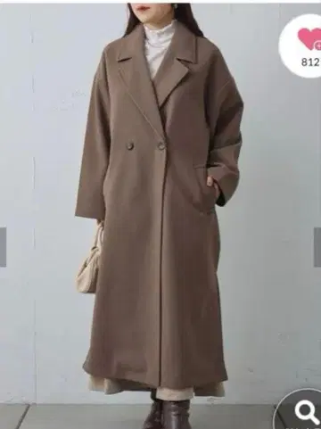 가격 인하 새상품 사이드 슬릿 롱 테일러드 코트 브라운