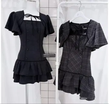 bubbles 플레어 티어드 원피스 그레이