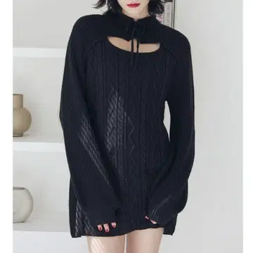 jouetie 레이스업 니트 원피스