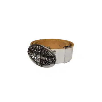 cross design plate leather belt