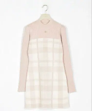 AnMILLE 절개 체크 미니 니트 OP