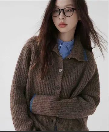 Doula Doula 배색 라인 니트 가디건