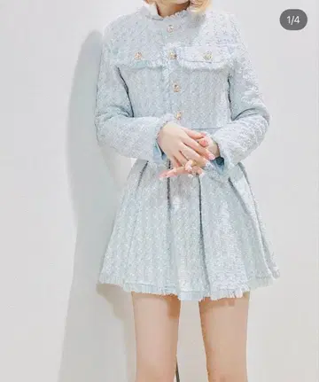 스카이블루 트위드 셋업 S 사이즈