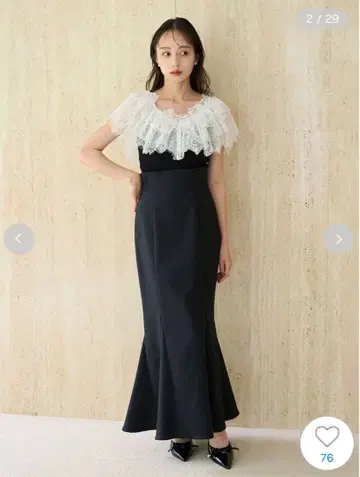SNIDEL 블랙 머메이드 스커트