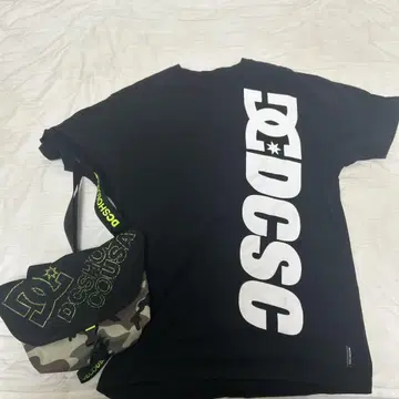 DC SHOES 세트 DC의 빅 로고 T셔츠와 숄더백의 2점 세트