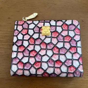 모자이크 디자인 이단 접이식 지갑