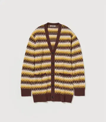 auralee CASHMERE JACQUARD KNIT CARDIGAN