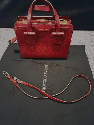 EMPORIO ARMANI 천연 가죽 레드 숄더백