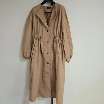 FIAPPER 드로우 스트링 포함 롱 코트 브라운 계열