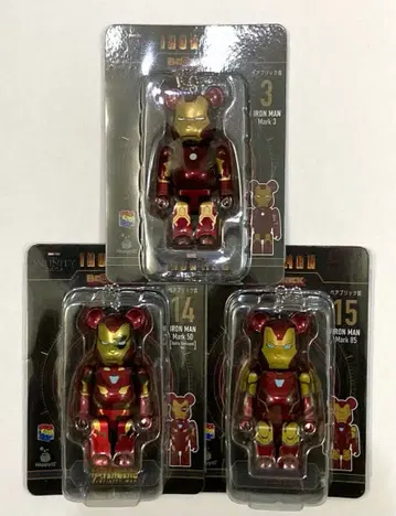 미개봉 베어브릭 Happy 복권 IRON MAN 3체 세트 아이언맨