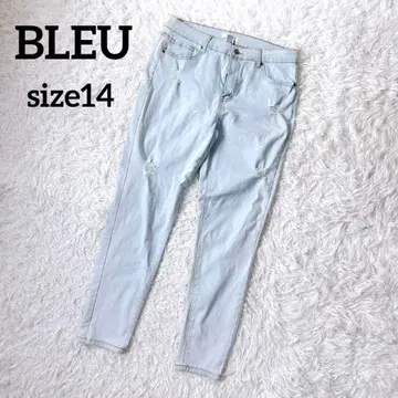 BLEU 스키니 데님 14 라이트 블루 데미지 가공 3-42