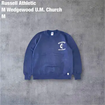 Russell Athletic USA 페이드 네이비 칼리지 맨투맨 M