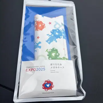 미사용 새상품 오사카 만박 미야쿠미야쿠 접이식 안경 케이스 화이트 컬러풀