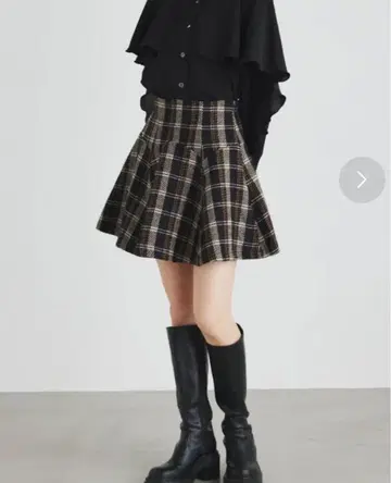 rienda 코르셋 플레어 미니 스커트 체크