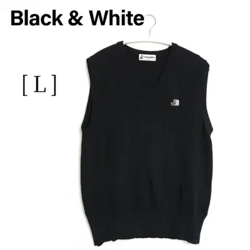 [ 블랙앤화이트 ] 니트 베스트 블랙 L 사이즈 남성용 4535