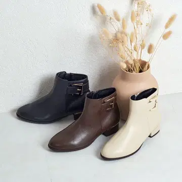브라운 버클 숏부츠