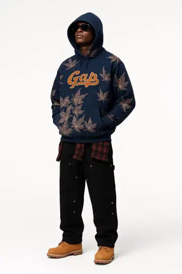 리메이크 Gap 네이비 후드 부착 후드티 속기모