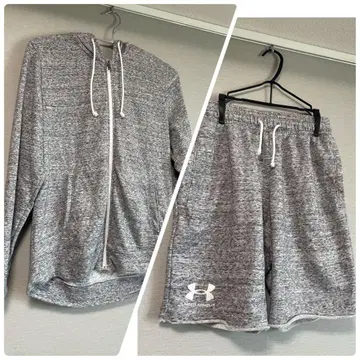 언더아머 그레이 풀 집업 후드티 팬츠 셋업