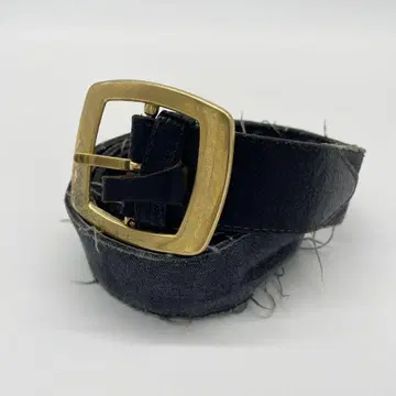 블랙 가죽 벨트 골드 버클 빈티지 빈티지