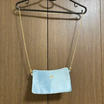 라이트 블루 스웨이드 숄더백