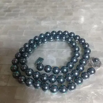 다크 그린 진주 목걸이 약 50cm
