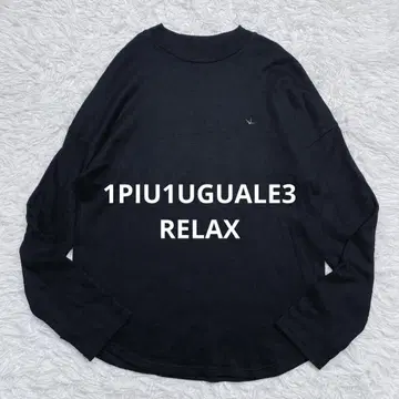 1PIU1UGUALE3 RELAX 니트 원포인트 자수 로고 블랙