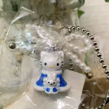 레어 페어리 키티 눈 펄 비즈 리본 체인 마스코트 2000