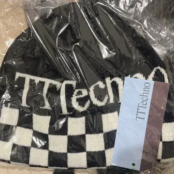 TTTechno 체커 패턴 니트 모자