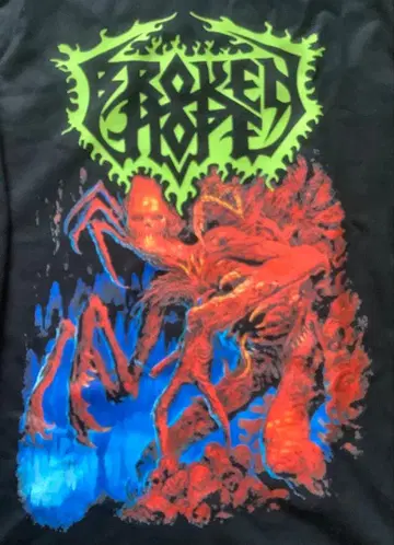 BROKEN HOPE 롱 슬리브 T셔츠 L 블랙 데스메탈