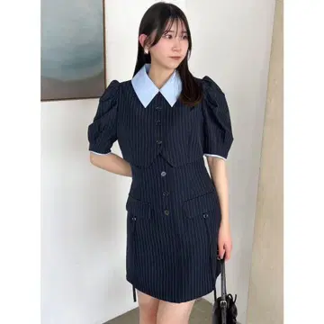 더즈린 자켓 라이크 레이어드 미니 원피스