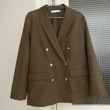 브라운 더블 브레스트 테일러드 자켓 더블 브라운 전체 안감 새상품급