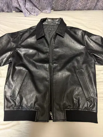 GLOBAL WORK 가죽 블루종 블랙