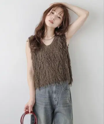 AMELY 프린지 베스트 [택 포함 미사용 새상품]